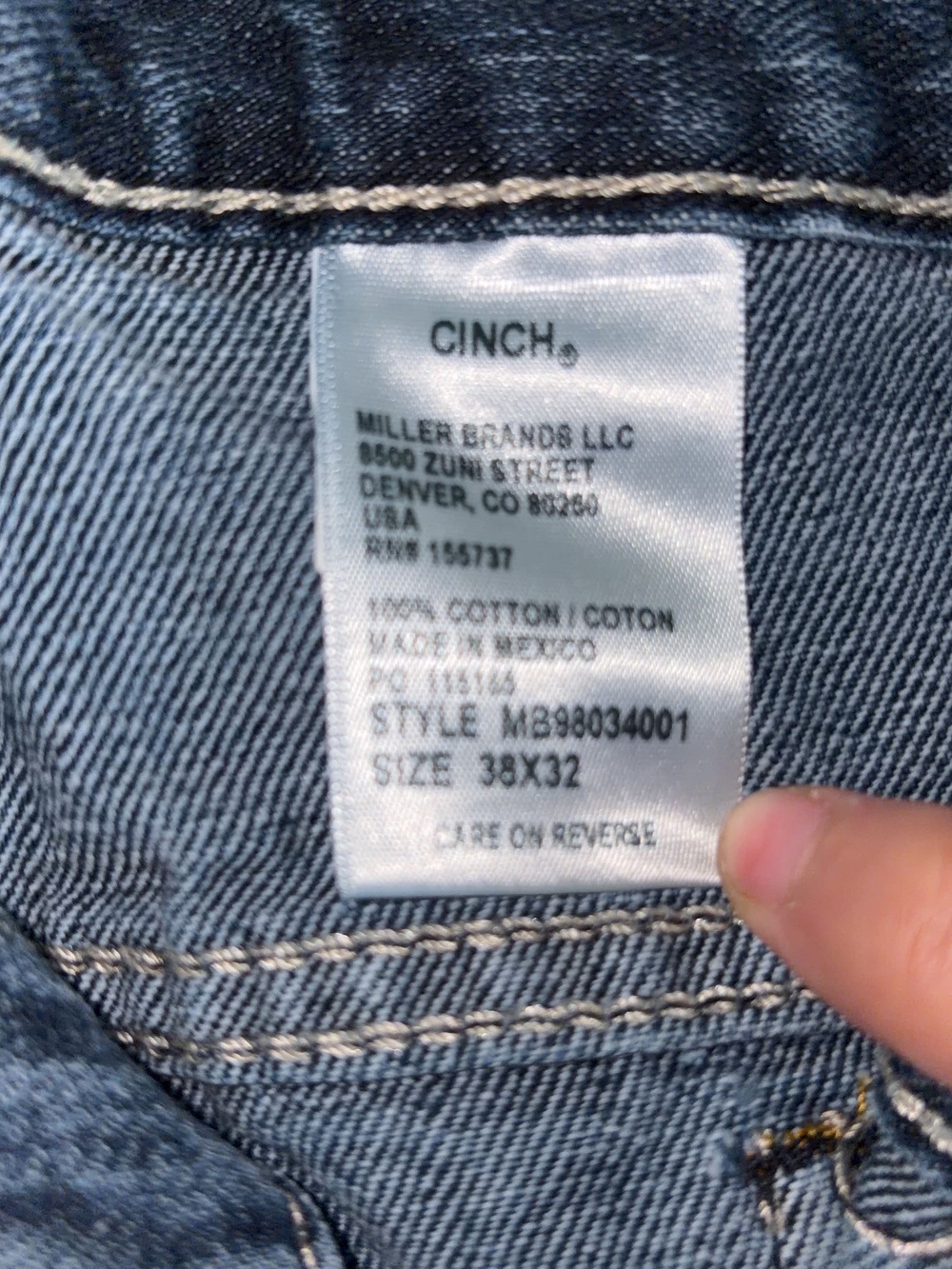 Cinch Men's Relaxed Fit Medium Blue Jeans - Picture 3 of 3